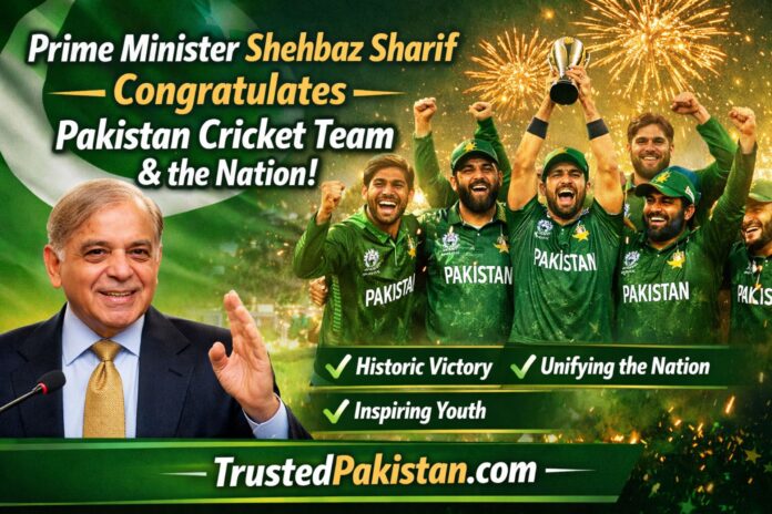Prime Minister Shehbaz Sharif | Congratulates Pakistan Cricket Team and the Nation | trustedpakistan.com