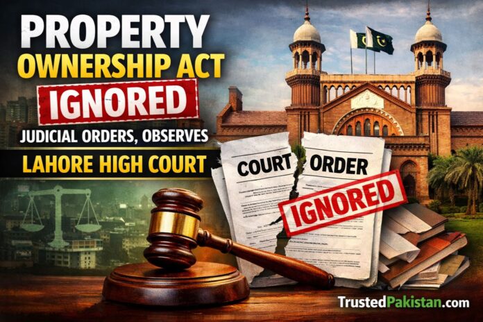 Property Ownership Act Ignored Judicial Orders | Observes Lahore High Court | trustedpkistan.com