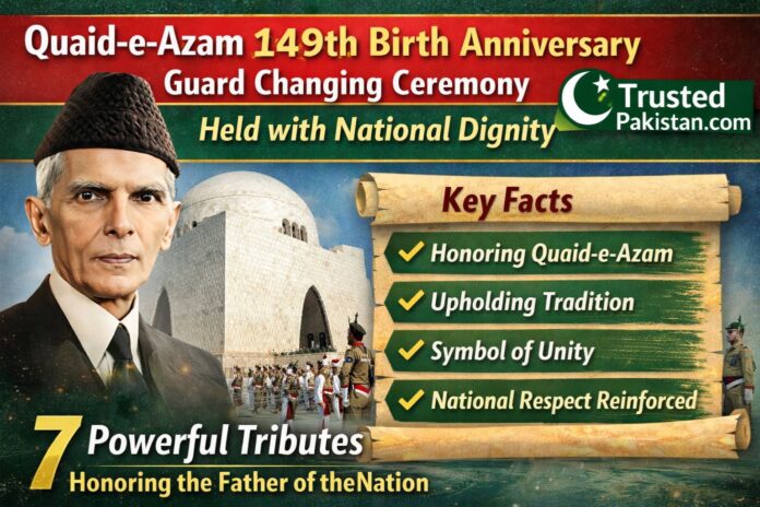 Quaid-e-Azam 149th Birth Anniversary Guard Changing Ceremony Held with National Dignity | trustedpakistan.com