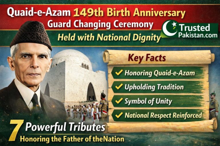 Quaid-e-Azam 149th Birth Anniversary Guard Changing Ceremony Held with National Dignity | trustedpakistan.com