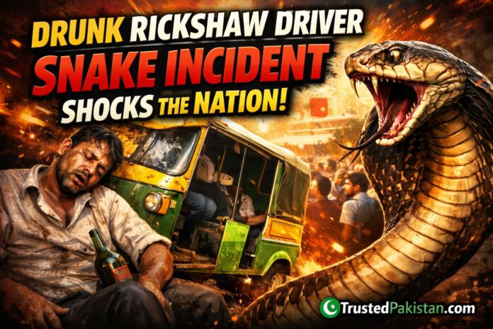Drunk Rickshaw Driver Snake | Incident Shocks the Nation | trustedpakistan.com