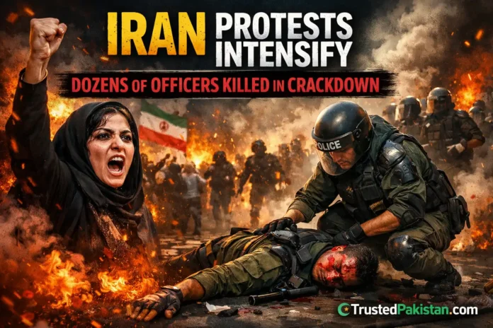Iran Protests Intensify as Dozens of Officers Are Killed in Crackdown | trustedpakistan.com