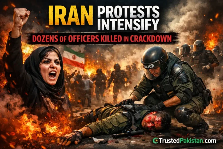 Iran Protests Intensify as Dozens of Officers Are Killed in Crackdown | trustedpakistan.com