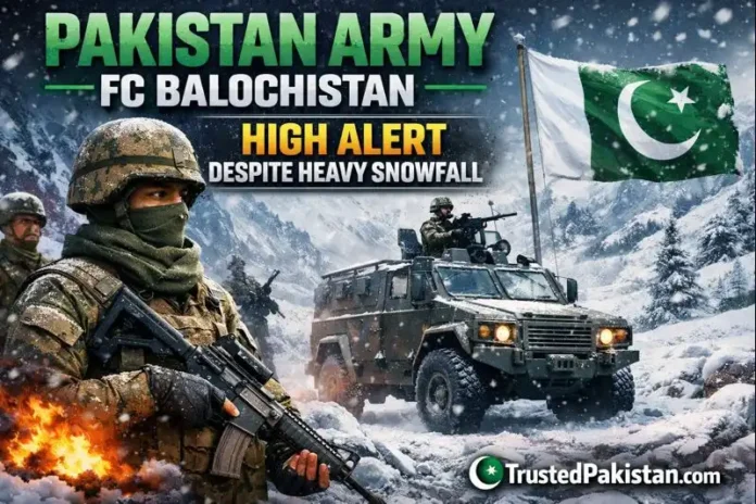 Pakistan Army FC Balochistan High Alert Despite Heavy Snowfall | trustedpakistan.com