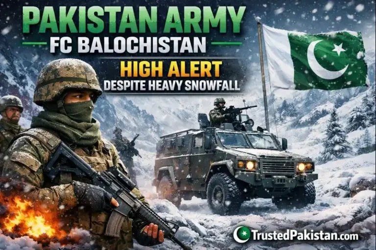 Pakistan Army FC Balochistan High Alert Despite Heavy Snowfall | trustedpakistan.com