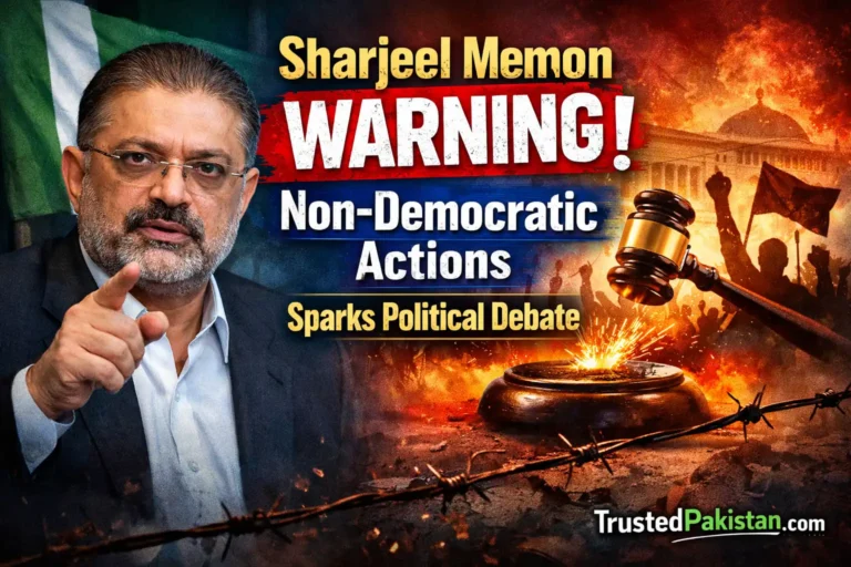 Sharjeel Memon Warning Non Democratic Actions Sparks Political Debate | trustedpakistan.com