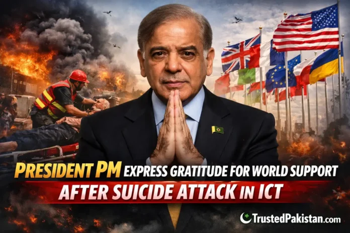 President PM Express Gratitude for World Support After Suicide Attack in ICT | trustedpakistan.com