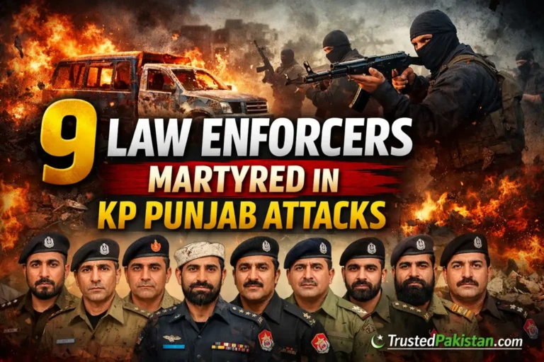 9 Law Enforcers Martyred in KP Punjab Attacks | trustedpakistan.com
