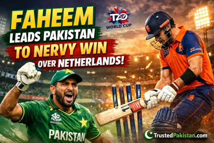 Faheem Leads Pakistan to Nervy Win Over Netherlands in T20 World Cup Opener | trustedpaksitan.com