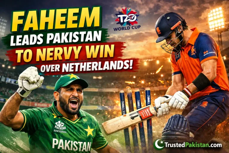 Faheem Leads Pakistan to Nervy Win Over Netherlands in T20 World Cup Opener | trustedpaksitan.com