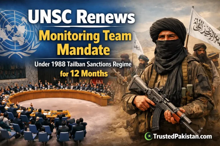 UNSC Renews Monitoring Team Mandate Under 1988 Taliban Sanctions Regime for 12 Months | trustedpakistan.com