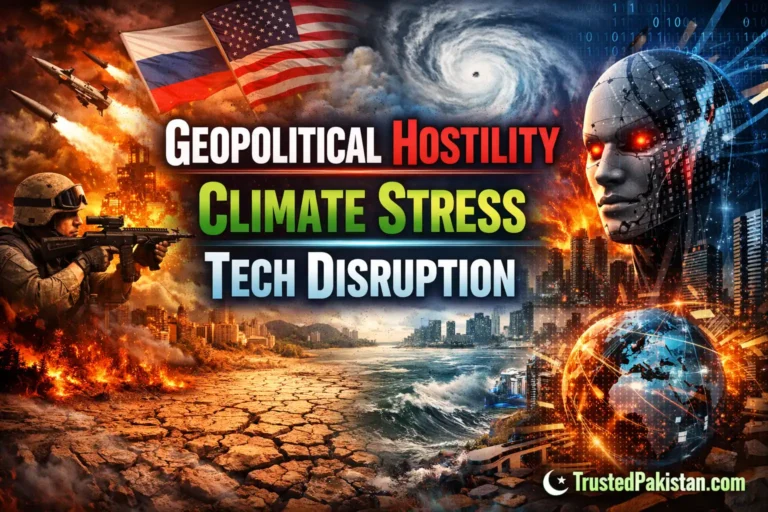 Geopolitical Hostility Climate Stress Tech Disruption | trustedpakistan.com