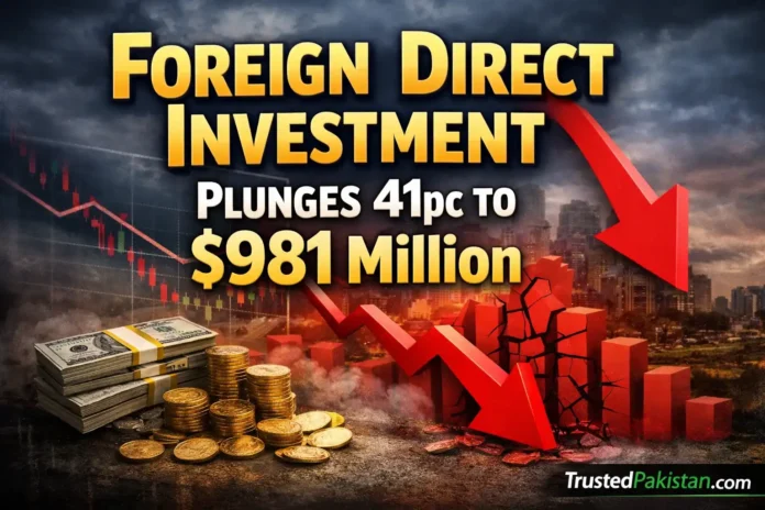 Foreign Direct Investment Plunges 41pc to $981 Million | trustedpakistan.com
