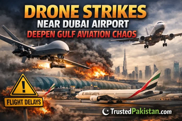 Drone Strikes Near Dubai Airport Deepen Gulf Aviation Chaos | trustedpakistan.com