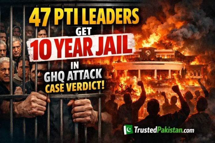 47 PTI Leaders Get 10 Year Jail in GHQ Attack Case Verdict | trustedpakistan.com